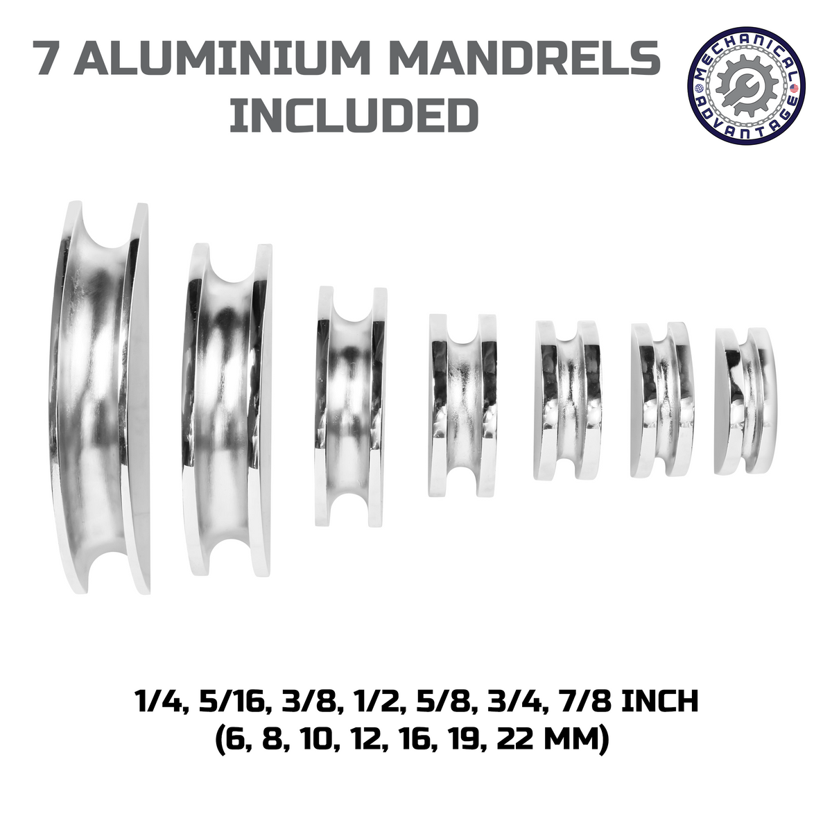 Mechanical Advantage Premium Ratcheting Tube Bender with Reverse Bending Tool Kit, Deburring Tool, Pipe Cutter for Home Improvement, Plumbing, Refrigeration, HVAC Tools - Includes 7 Sizes 1/4" to 7/8"