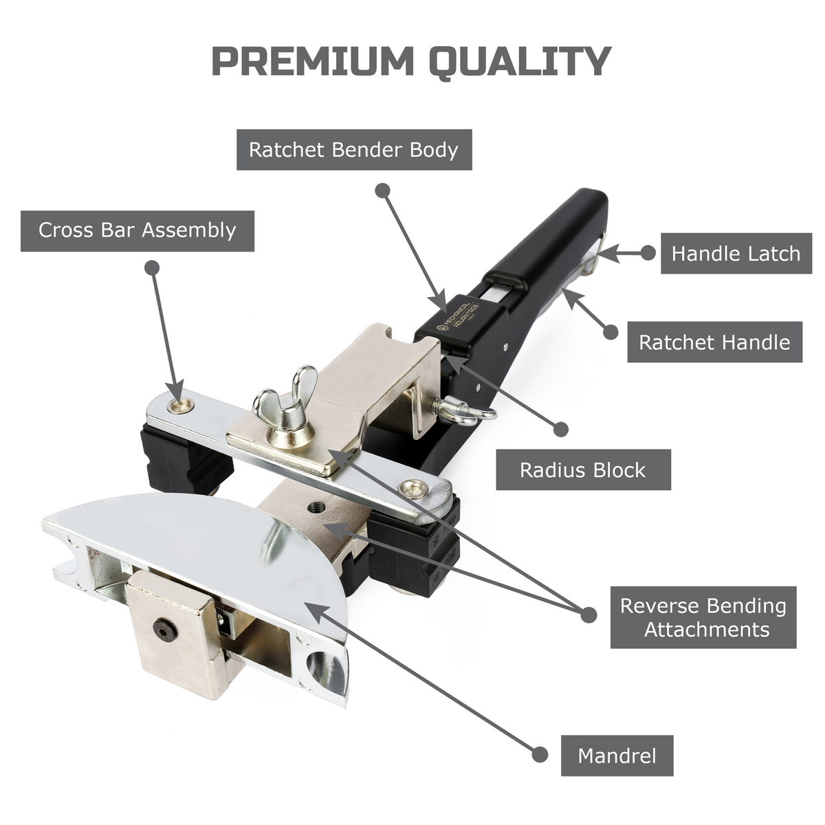 Mechanical Advantage Premium Ratcheting Tube Bender with Reverse Bending Tool Kit, Deburring Tool, Pipe Cutter for Home Improvement, Plumbing, Refrigeration, HVAC Tools - Includes 7 Sizes 1/4" to 7/8"