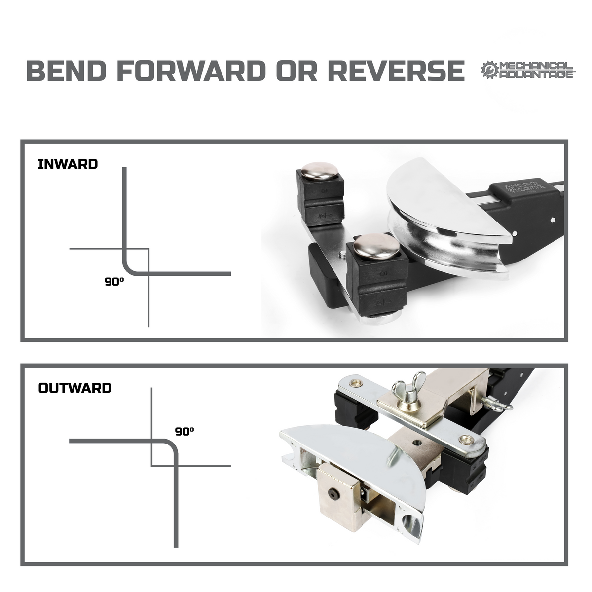 Mechanical Advantage Premium Ratcheting Tube Bender with Reverse Bending Tool Kit, Deburring Tool, Pipe Cutter for Home Improvement, Plumbing, Refrigeration, HVAC Tools - Includes 7 Sizes 1/4" to 7/8"